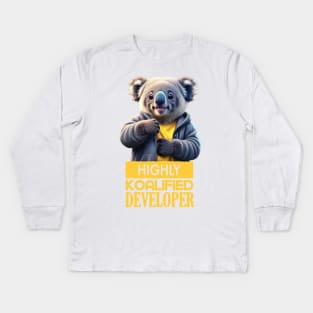 Just a Highly Koalified Developer Koala Kids Long Sleeve T-Shirt